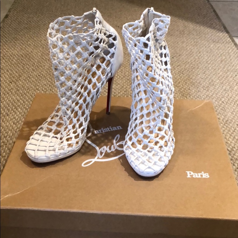 White Louboutin Booties